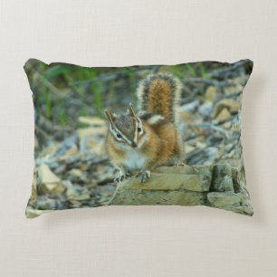 Chipmunk in Glacier National Park Decorative Cushion