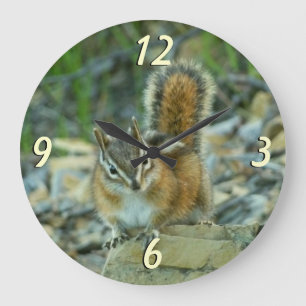 Chipmunk in Glacier National Park I Large Clock