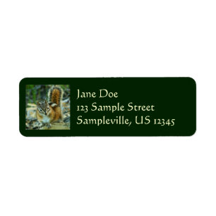 Chipmunk in Glacier National Park Return Address Label