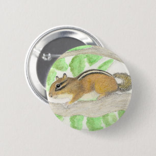Chipmunk in the Apple Tree 6 Cm Round Badge