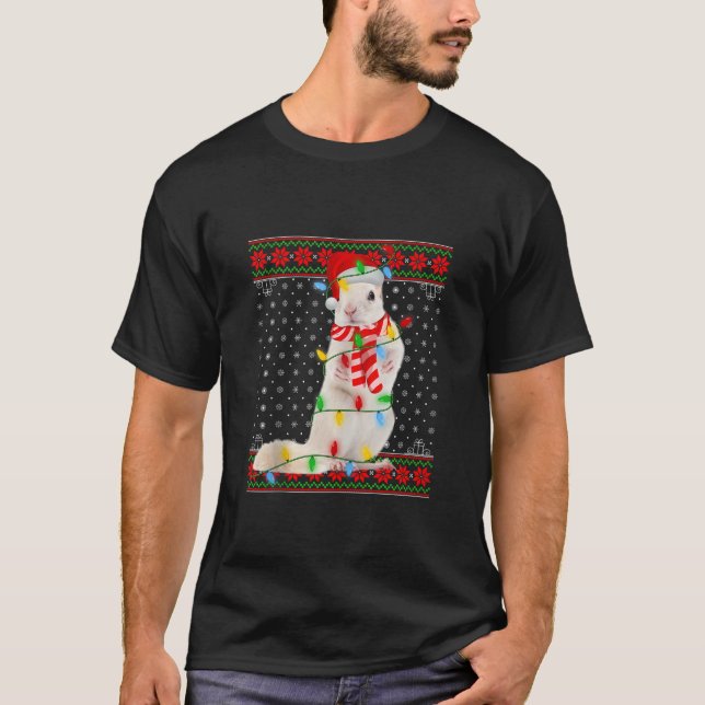 Chipmunk Lights Xmas Ugly Sweater Santa Chipmunk C (Front)