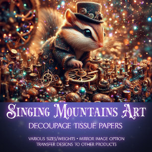 Chipmunk Magical Brass Workshop Decoupage Tissue Paper