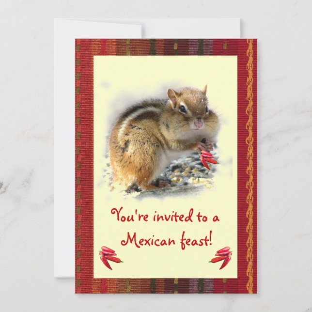 Chipmunk Mexican Feast Invitation (Front)