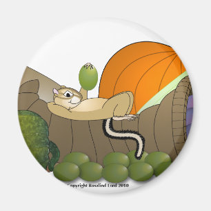 Chipmunk on Cornucopia Magnet
