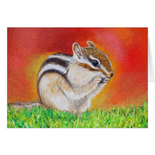 Chipmunk Painting Greeting Card