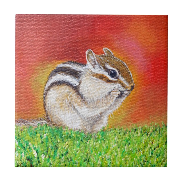 Chipmunk Painting Tile (Front)