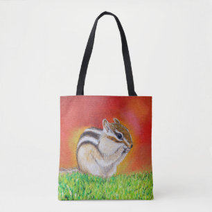 Chipmunk Painting Tote Bag