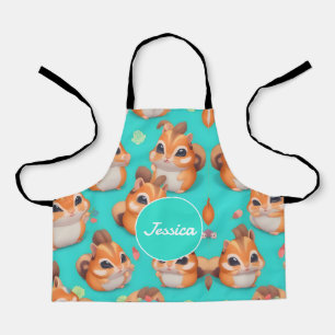 Chipmunk Pastel Colourful Personalised Pattern Apron