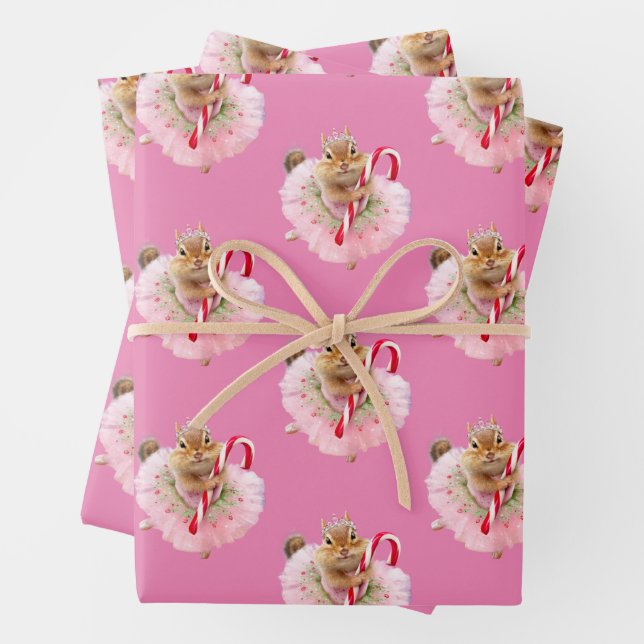 Chipmunk Plum Fairy Wrapping Paper Sheet (In situ)