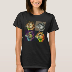 Chipmunk Pop Illustration Colorful Animal Women 3 T-Shirt