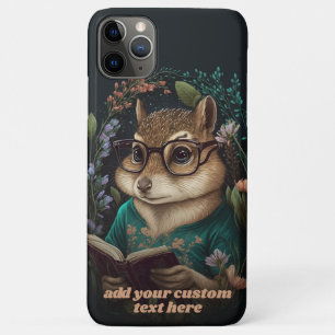 Chipmunk Read Book Wildflower Cottagecore Custom iPhone 11 Pro Max Case