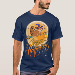 Chipmunk Ride Witch Shot Moon Vintage Chipmunk Hal T-Shirt