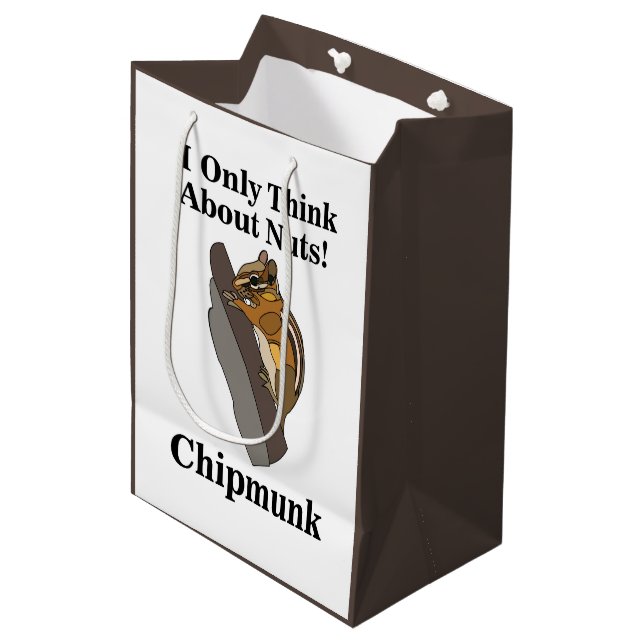Chipmunk Rodent Funny Medium Gift Bag (Front Angled)