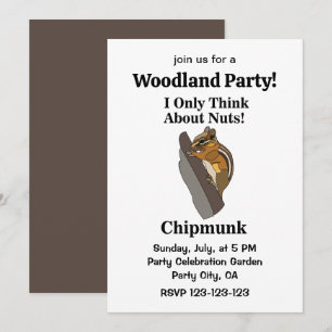Chipmunk Rodent Funny Woodland Party  Invitation