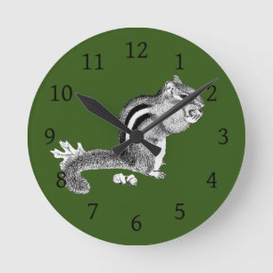 Chipmunk Round Clock