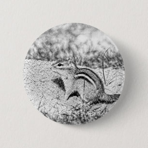 Chipmunk Sketch 6 Cm Round Badge