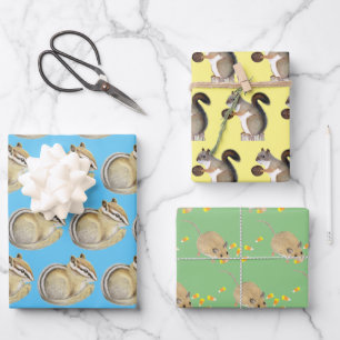 Chipmunk, Squirrel and Mouse Wrapping Paper Sheet