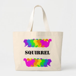 Chipmunk , squirrel , illustration (Colorful) Large Tote Bag