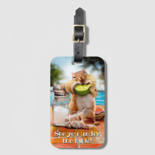Chipmunk With Lime Luggage Tag