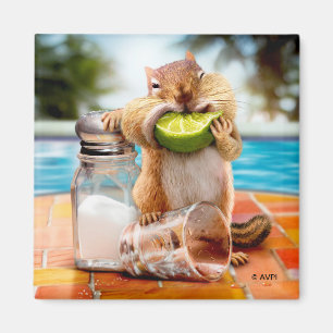 Chipmunk With Lime Magnet
