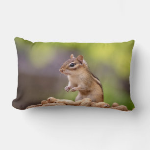 Chipmunk with peanuts lumbar cushion