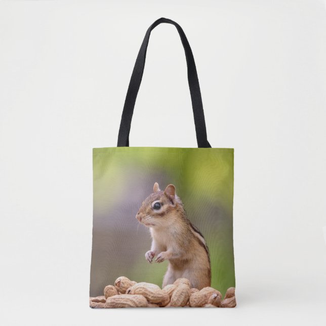 Chipmunk with peanuts tote bag (Front)