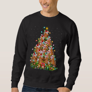 Chipmunk   Xmas Lights Santa Chipmunk Christmas Tr Sweatshirt