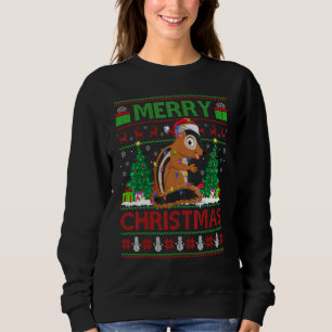 Chipmunk   Xmas Tree Light Ugly Santa Chipmunk Chr Sweatshirt