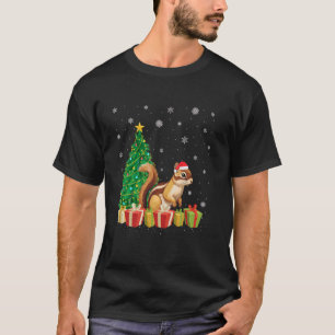 Chipmunk Xmas Tree Lighting Santa Hat Chipmunk Chr T-Shirt