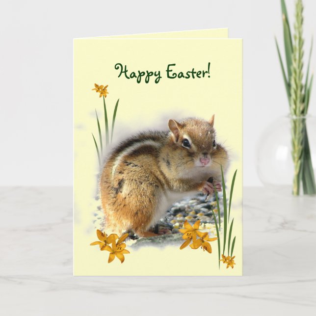 Chipmunk's Easter Holiday Card (Front)