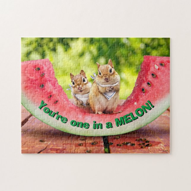 Chipmunks Eating Watermelon Jigsaw Puzzle (Horizontal)