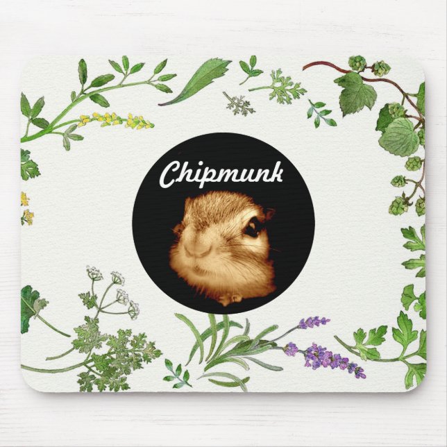 chipmunk's face (photograph) mouse pad (Front)
