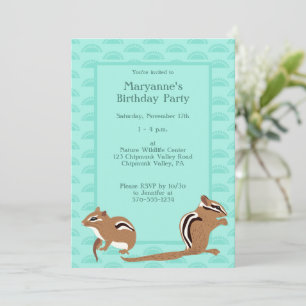 Chipmunks Themed Birthday Party Custom Invitation