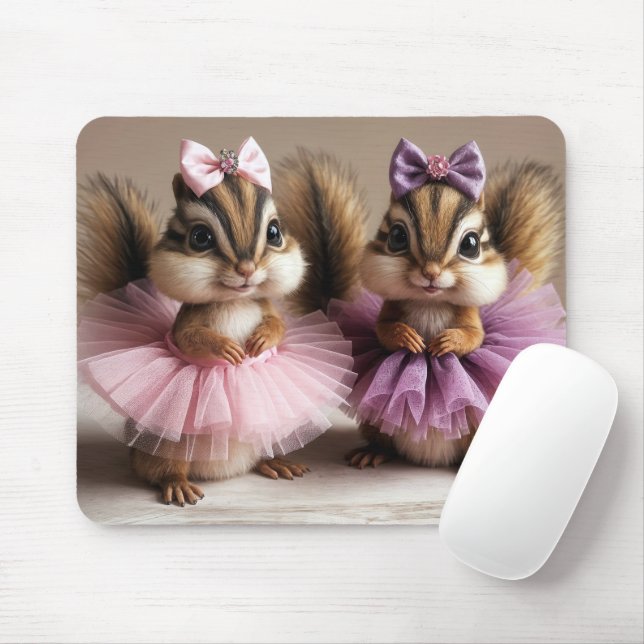Chipmunks Wearing Tutus  Mouse Pad (With Mouse)