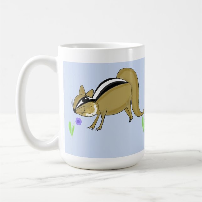 Chipmunks with Flowers Coffee Mug (Left)