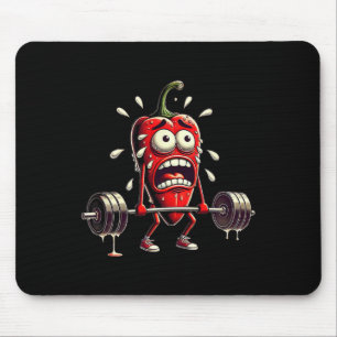 Chipotle Pepper Doing Deadlifts Fitness Bodybuildi Mouse Pad
