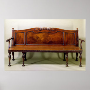 Chippendale carved hall settee, c.1770 poster