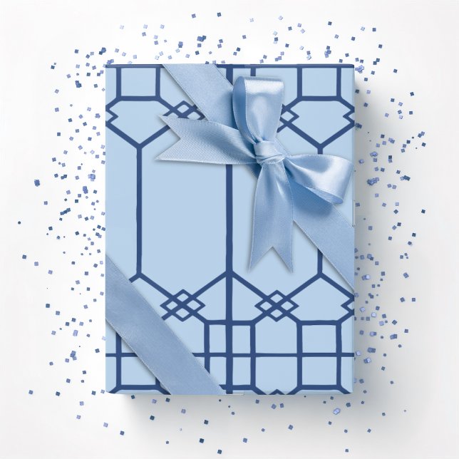 Chippendale Octagon Trellis in Bold Slate Wrapping Paper (Creator Uploaded)