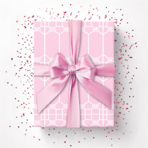 Chippendale Octagon Trellis in Pink Wrapping Paper