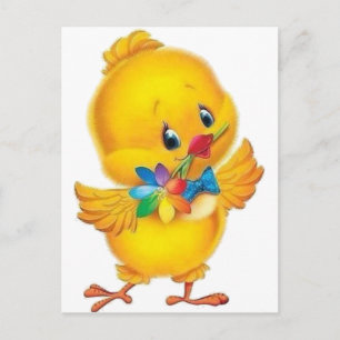 Chipper Easter Chick Postcard
