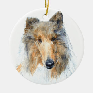 Chipper the Collie Ceramic Tree Decoration