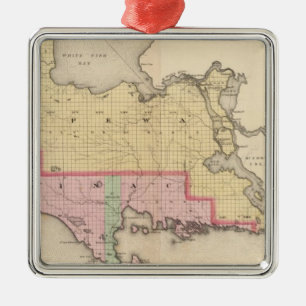 Chippewa County Mackinac County Michigan Metal Ornament