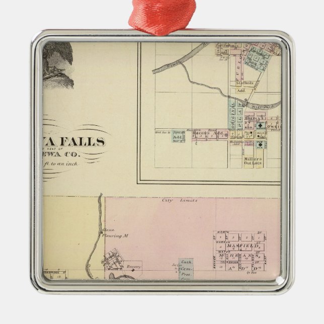 Chippewa Falls and Village of Neillsville Metal Ornament (Front)