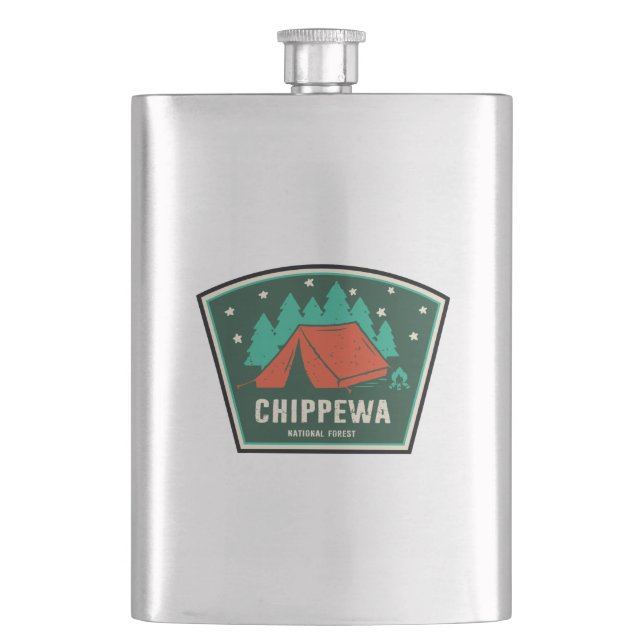 Chippewa National Forest Camping Hip Flask (Front)