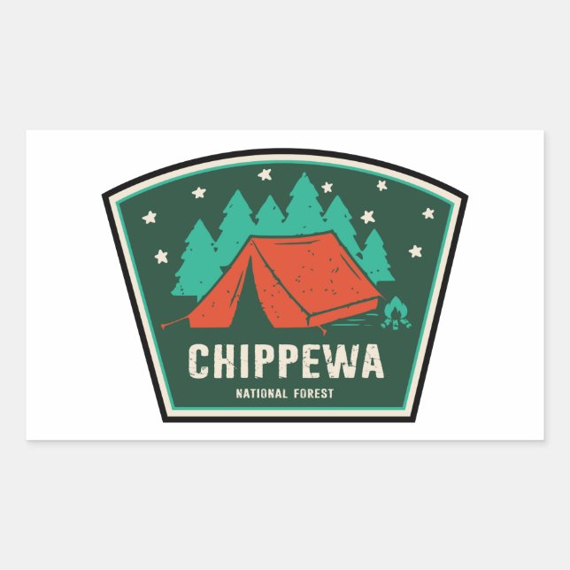 Chippewa National Forest Camping Rectangular Sticker (Front)