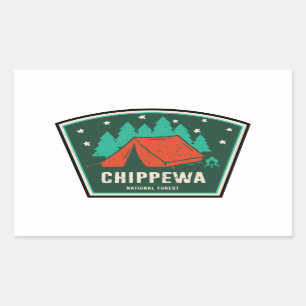 Chippewa National Forest Camping Rectangular Sticker