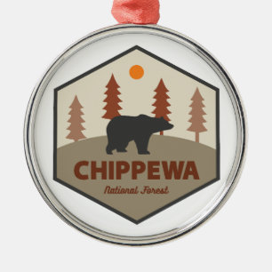 Chippewa National Forest Minnesota Bear Metal Ornament
