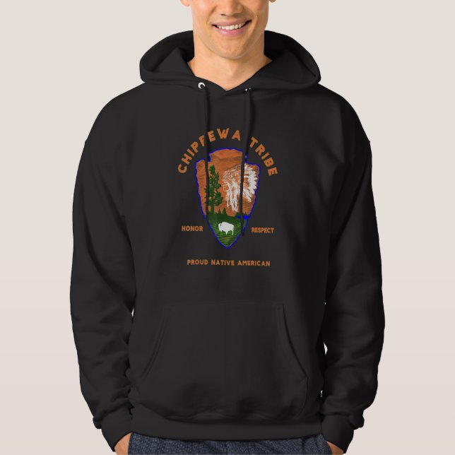 Chippewa Tribe Native American Indian Pride Respec Hoodie (Front)