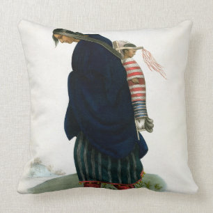 Chippeway Squaw and Child, pub. by F.O.W. Greenoug Cushion