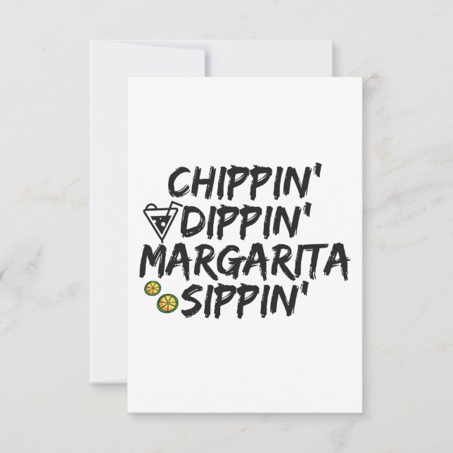 Chippin', Dippin' and Margarita Sippin' Cinco Gift Thank You Card (Front)